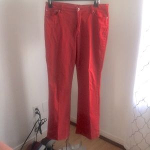 Women’s red jeans